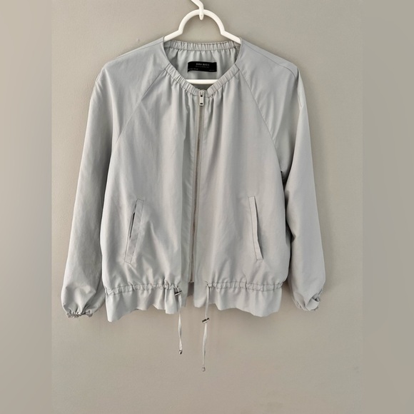 Zara Basic Full Zip Lightweight  Bomber Jacket Size Small Windbreaker - Picture 1 of 4